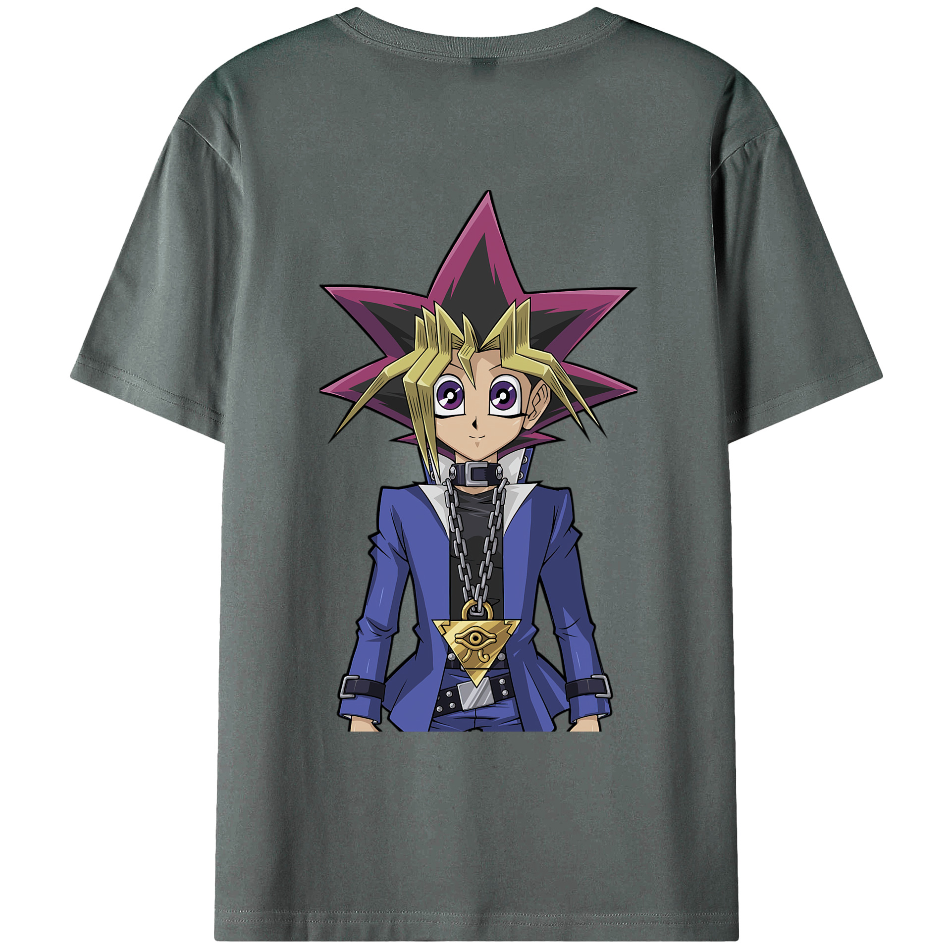 （画像用） 遊☆戯☆王 Yu-Gi-Oh! 綿100％ メンズ半袖Tシャツ（バックプリント） 通気性
